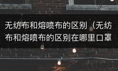 无纺布和熔喷布的区别（无纺布和熔喷布的区别在哪里口罩）