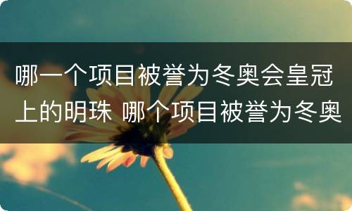 哪一个项目被誉为冬奥会皇冠上的明珠 哪个项目被誉为冬奥会皇冠上的明珠