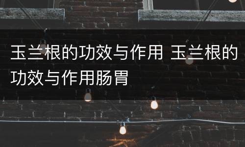 玉兰根的功效与作用 玉兰根的功效与作用肠胃