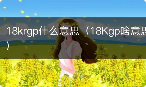 18krgp什么意思（18Kgp啥意思）