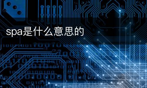 spa是什么意思的