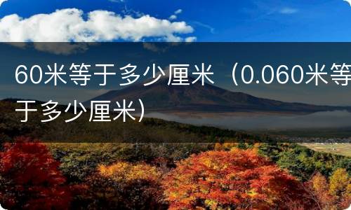 60米等于多少厘米（0.060米等于多少厘米）
