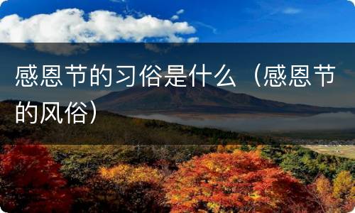 感恩节的习俗是什么（感恩节的风俗）