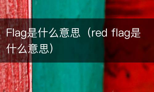 Flag是什么意思（red flag是什么意思）