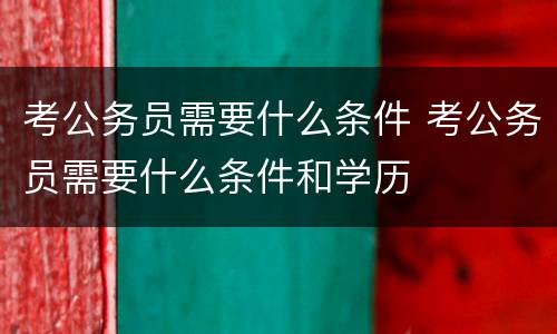 考公务员需要什么条件 考公务员需要什么条件和学历