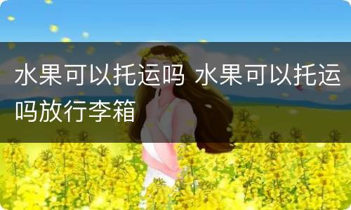 水果可以托运吗 水果可以托运吗放行李箱