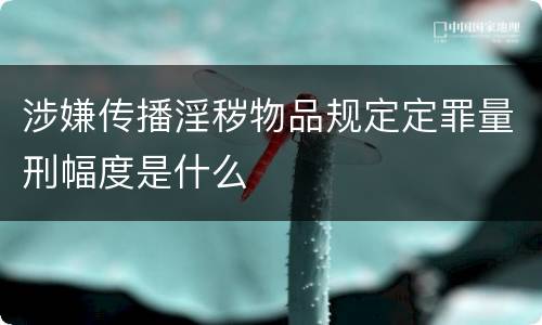 涉嫌传播淫秽物品规定定罪量刑幅度是什么