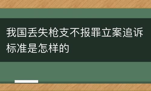 我国丢失枪支不报罪立案追诉标准是怎样的