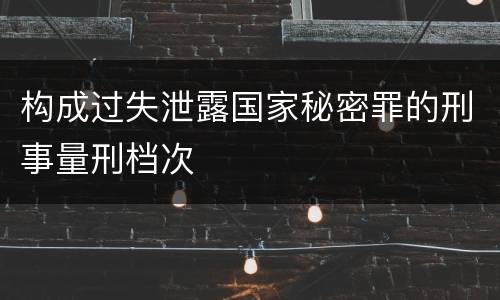 构成过失泄露国家秘密罪的刑事量刑档次