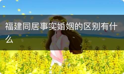 福建同居事实婚姻的区别有什么
