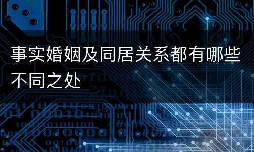 事实婚姻及同居关系都有哪些不同之处