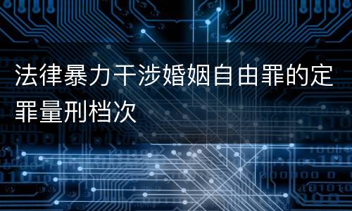 法律暴力干涉婚姻自由罪的定罪量刑档次
