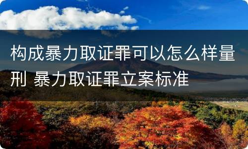 构成暴力取证罪可以怎么样量刑 暴力取证罪立案标准