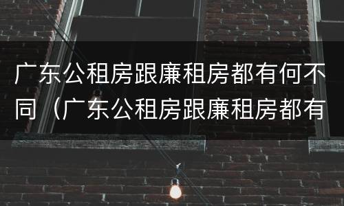广东公租房跟廉租房都有何不同（广东公租房跟廉租房都有何不同呢）