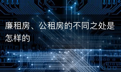 廉租房、公租房的不同之处是怎样的