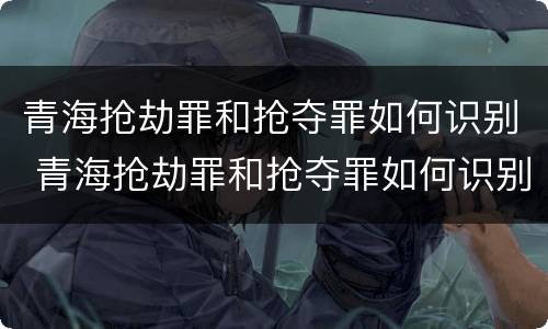 青海抢劫罪和抢夺罪如何识别 青海抢劫罪和抢夺罪如何识别认定