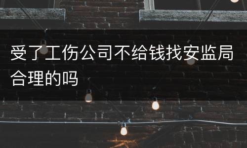 受了工伤公司不给钱找安监局合理的吗