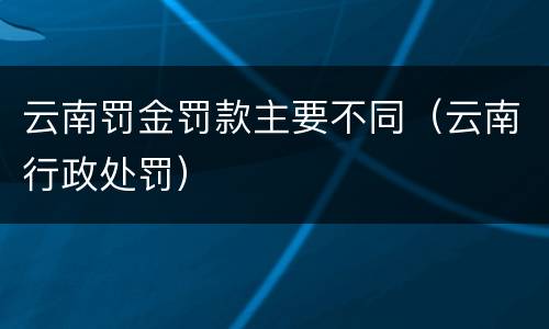 云南罚金罚款主要不同（云南行政处罚）