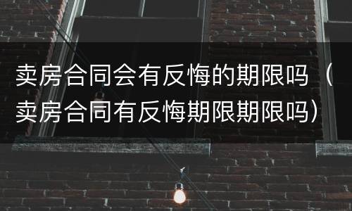 卖房合同会有反悔的期限吗（卖房合同有反悔期限期限吗）
