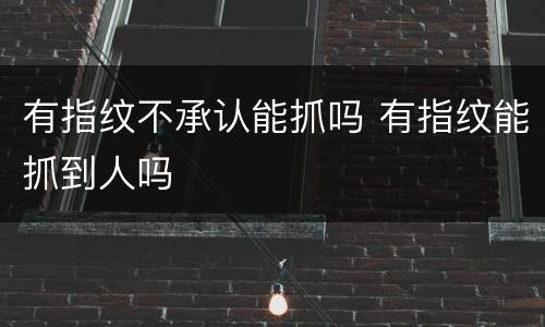 有指纹不承认能抓吗 有指纹能抓到人吗