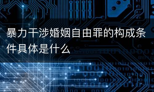 暴力干涉婚姻自由罪的构成条件具体是什么