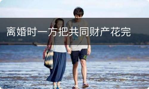 离婚时一方把共同财产花完