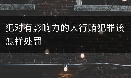犯对有影响力的人行贿犯罪该怎样处罚