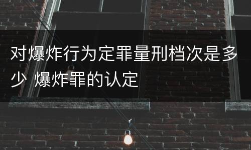 对爆炸行为定罪量刑档次是多少 爆炸罪的认定