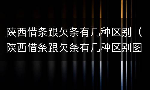 陕西借条跟欠条有几种区别（陕西借条跟欠条有几种区别图片）