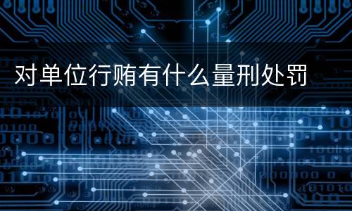 对单位行贿有什么量刑处罚