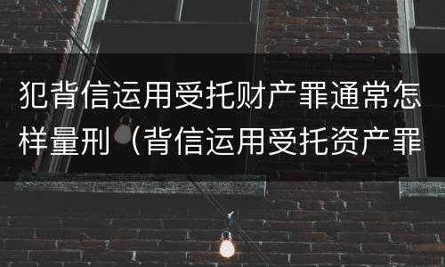犯背信运用受托财产罪通常怎样量刑（背信运用受托资产罪）