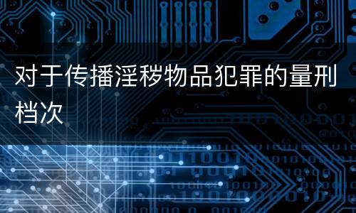 对于传播淫秽物品犯罪的量刑档次