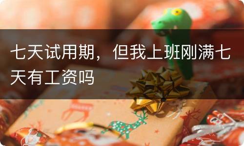 七天试用期，但我上班刚满七天有工资吗