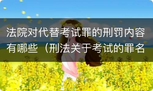 法院对代替考试罪的刑罚内容有哪些（刑法关于考试的罪名）