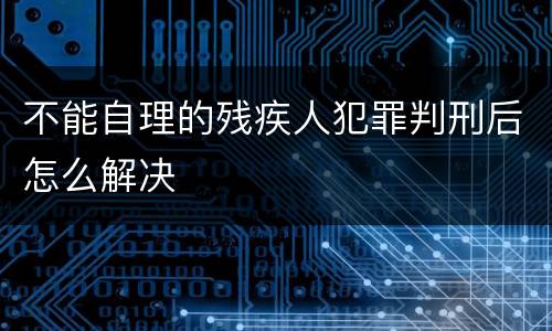 不能自理的残疾人犯罪判刑后怎么解决