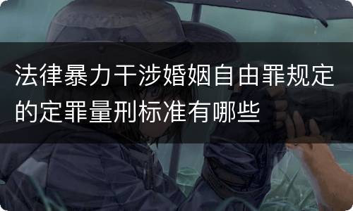 法律暴力干涉婚姻自由罪规定的定罪量刑标准有哪些