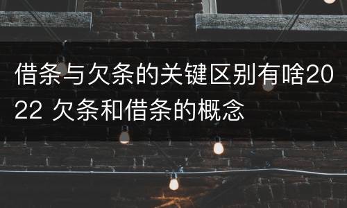 借条与欠条的关键区别有啥2022 欠条和借条的概念
