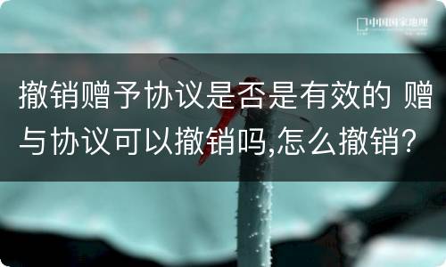 撤销赠予协议是否是有效的 赠与协议可以撤销吗,怎么撤销?