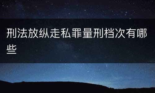 刑法放纵走私罪量刑档次有哪些