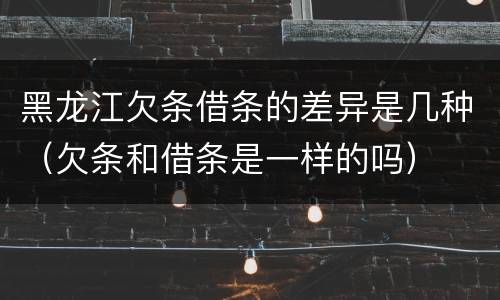 黑龙江欠条借条的差异是几种（欠条和借条是一样的吗）
