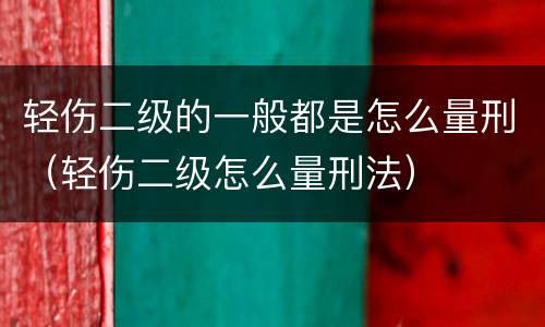 轻伤二级的一般都是怎么量刑（轻伤二级怎么量刑法）