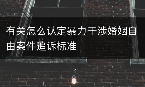 有关怎么认定暴力干涉婚姻自由案件追诉标准