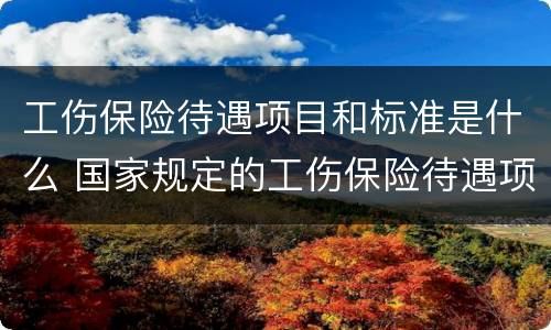 工伤保险待遇项目和标准是什么 国家规定的工伤保险待遇项目和标准