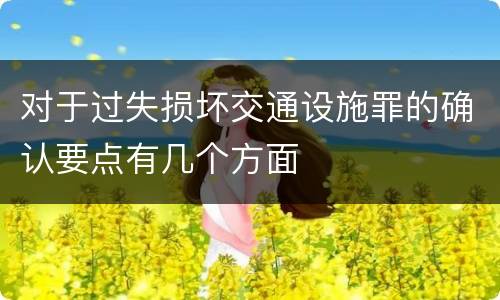对于过失损坏交通设施罪的确认要点有几个方面