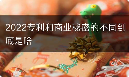 2022专利和商业秘密的不同到底是啥
