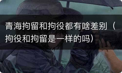 青海拘留和拘役都有啥差别（拘役和拘留是一样的吗）