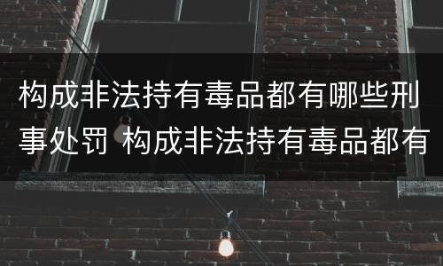 构成非法持有毒品都有哪些刑事处罚 构成非法持有毒品都有哪些刑事处罚标准