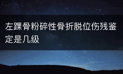 左踝骨粉碎性骨折脱位伤残鉴定是几级