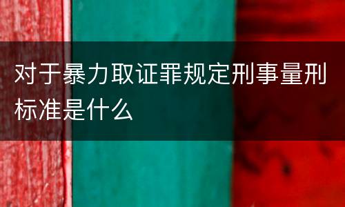 对于暴力取证罪规定刑事量刑标准是什么