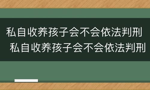 私自收养孩子会不会依法判刑 私自收养孩子会不会依法判刑呢